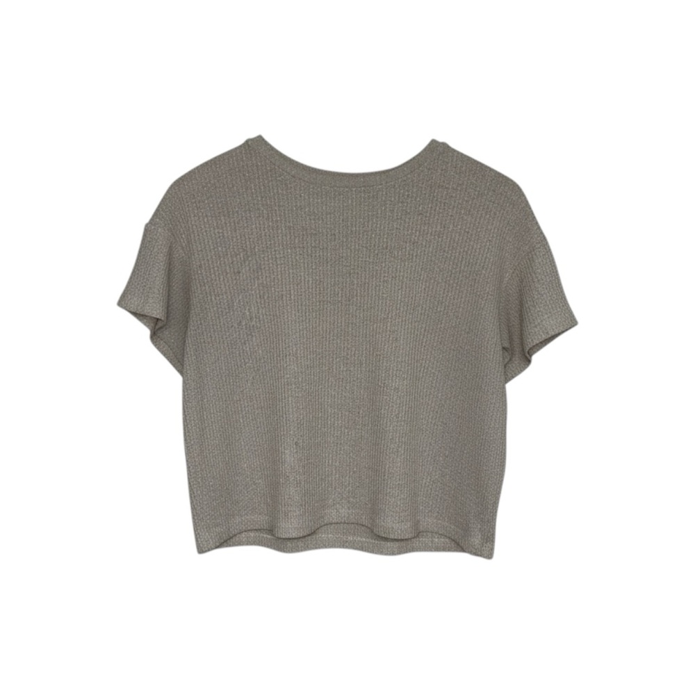Primark Short Sleeve Blouse Women’s Medium Beige Relaxed Cropped Top